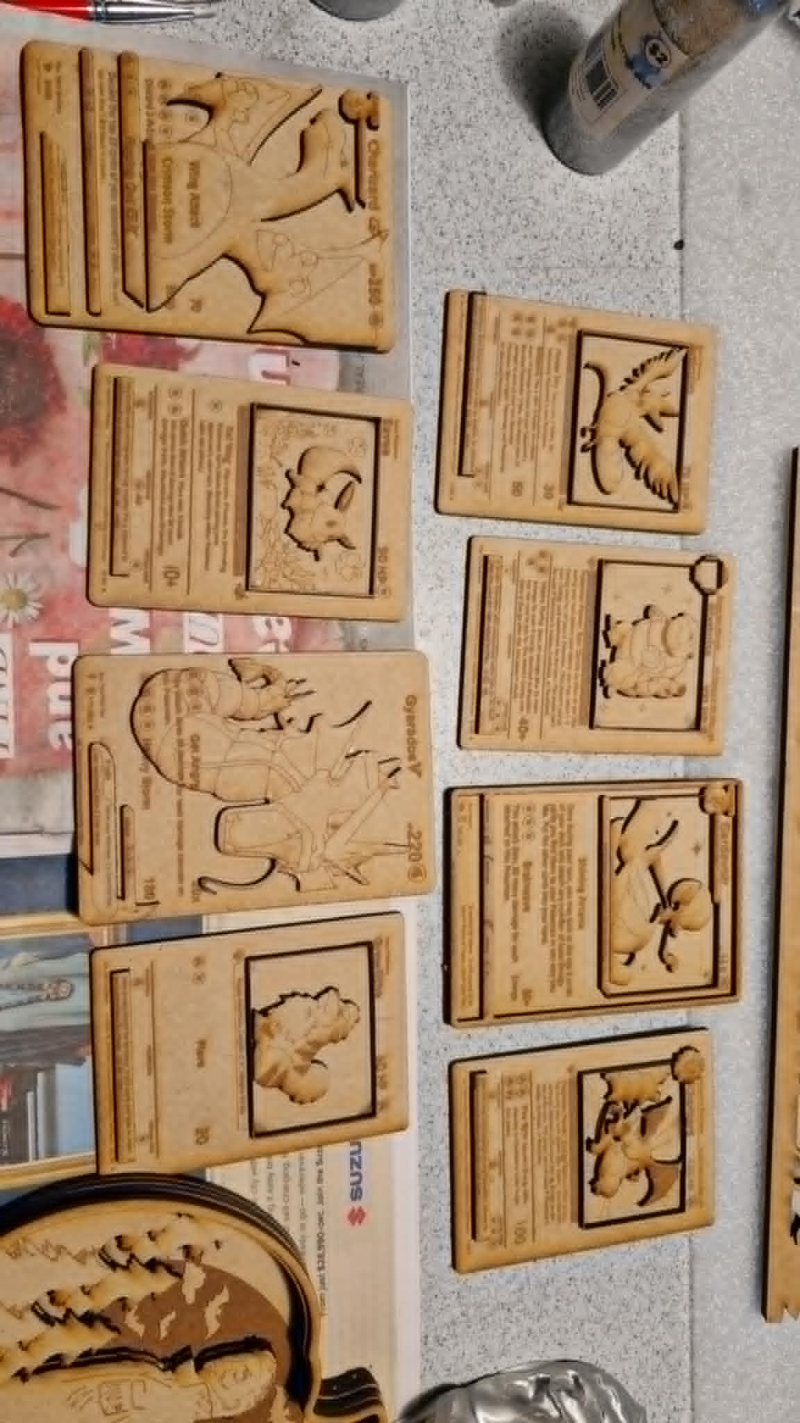 Layered pokemon cards