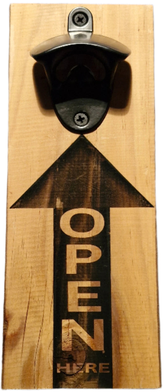 Open Here Bottle Opener